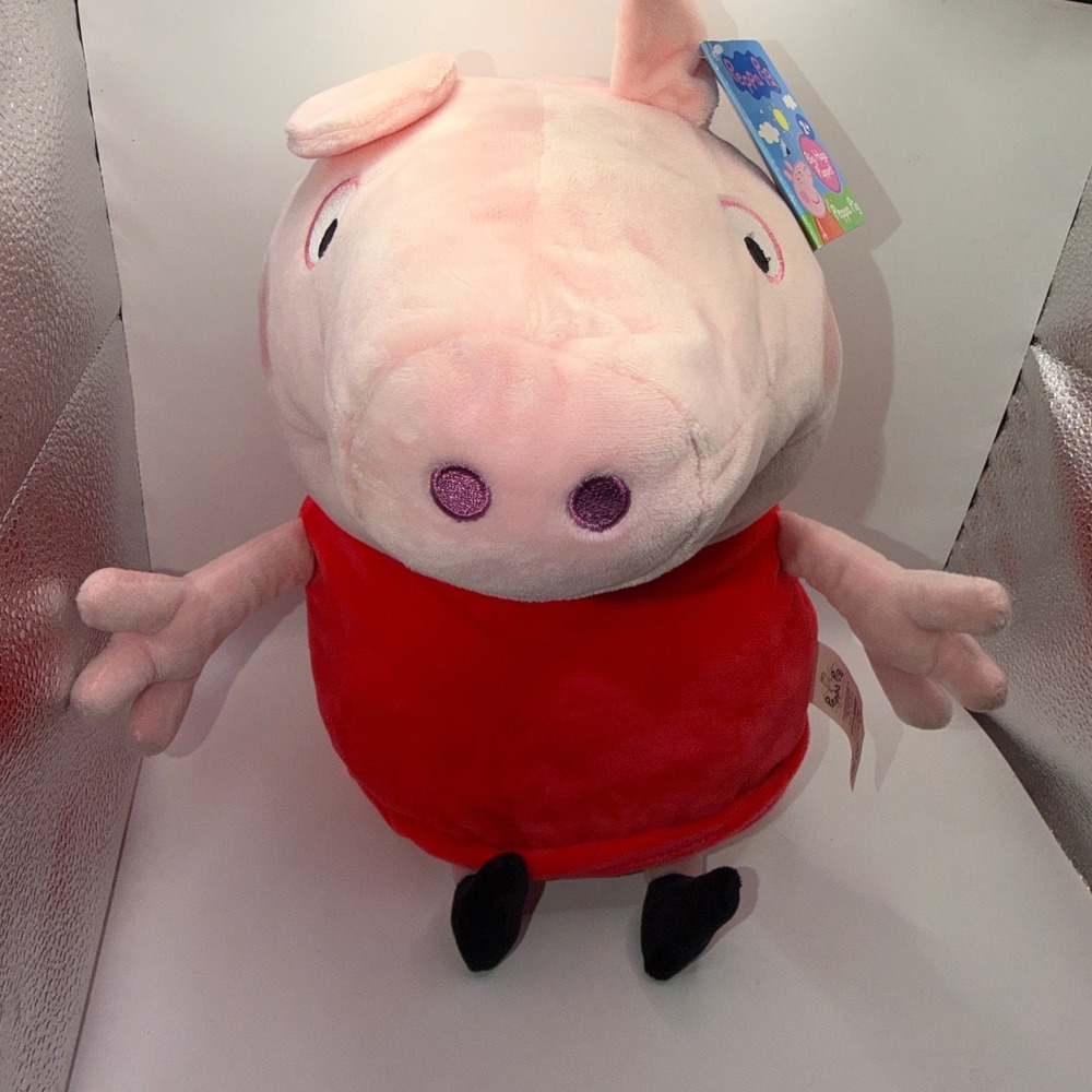 Peppa Pig 12" Big Hugs Puppet Plush Toy Red Dress Cartoon Character Kids Play